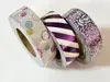 Set 3 role Washi Tape Glitter Bubble si mov metalic, benzi adezive decorative