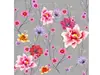 Autocolant mobilă decorativ, Folina, gri cu model floral multicolor,100 cm lățime