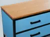 Autocolant mobilă imitaţie lemn bleu mat 3607, 120 cm lăţime