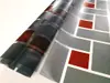 Folie geam autoadezivă Emerson, Folina, model geometric gri cărămiziu, 120 cm lăţime