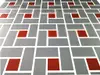 Folie geam autoadezivă Emerson, Folina, model geometric gri cărămiziu, 120 cm lăţime