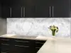 Autocolant marmură albă cu model gri, Folina, aspect lucios, 100 cm lăţime