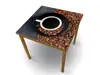 Autocolant blat masă, model cafea, 100 x 100 cm, racletă inclusă