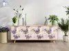 Autocolant mobilă decorativ, model ziar cu flori violet, 100 cm lățime