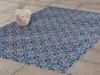 Autocolant gresie şi podele, Folina, model floral albastru/turcoaz, 120 cm lăţime