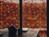 Folie geam autoadezivă, Folina, sablare cu  frunze arămii , rolă de 100x250 cm, racletă inclusă