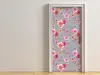 Autocolant mobilă decorativ, Folina, gri cu model floral multicolor,100 cm lățime