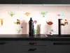 Set 11 stickere bucătărie, Folina, model ceai, multicolor