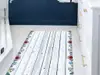 Covor antiderapant din vinil, trasersa cu model lemn gri, pentru hol și terasă, 80x300 cm