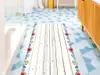 Covor antiderapant din vinil, trasersa cu model lemn gri, pentru hol și terasă, 80x300 cm