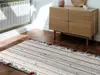 Covor antiderapant din vinil, trasersa cu model lemn gri, pentru hol și terasă, 80x300 cm