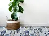 Covor antiderapant pentru bucătărie, din pvc, model Blue Tiles, linoleum antiderapant la rolă de 60x400 cm