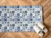 Covor antiderapant pentru bucătărie, din pvc, model Blue Tiles, linoleum antiderapant la rolă de 60x400 cm