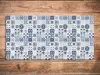 Covor antiderapant pentru bucătărie, din pvc, model Blue Tiles, linoleum antiderapant la rolă de 60x400 cm