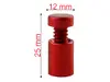 Distanţiere semnalistică roșu mat, Folina, din inox, 12 x 15 mm