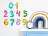 Sticker decorativ Numerele vesele, Folina, decoraţiune colorată pentru grădiniţă, planșă mare de 65x100 cm , racletă de aplicare inclusă