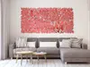 Oglindă decorativă Flower Blossom, Folina, culoare roșie, dimensiune oglindă 200x93 cm