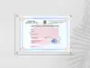 Plăcuță personalizată cu Certificatul de înregistrare pentru firme, din acril transparent, 35x25 cm, distanțiere incluse