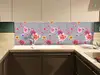 Autocolant mobilă decorativ, Folina, gri cu model floral multicolor,100 cm lățime