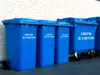 Șablon reutilizabil cu mesajul Hârtie și carton pentru colectarea selectivă a deșeurilor pentru containere, tomberoane și pubele, dimensiune la comandă