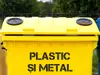 Șablon reutilizabil cu mesajul Plastic și metal pentru colectarea selectivă a deșeurilor pentru containere, tomberoane și pubele, dimensiune la comandă