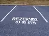 Șablon semnalizare Rezervat, cu număr personalizat, dimensiune 42x100 cm