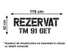 Șablon semnalizare Rezervat, cu număr personalizat, dimensiune 42x100 cm