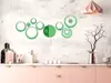 Set 15 stickere oglindă cercuri, Folina, decoraţiune perete din oglindă acrilică verde