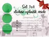 Set 15 stickere oglindă cercuri, Folina, decoraţiune perete din oglindă acrilică verde