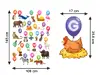 Set stickere alfabet cu animale, Folina, planșă mare de 145 cm, racletă de aplicare inclusă