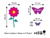 Sticker floare și fluturi cu mesaje, Folina, decor multicolor, 150 cm înălţime, racletă de aplicare inclusă