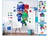 Mega Sticker Eroi în pijama PJ Masks, Walltastic, decorațiune multicoloră, set cu mai multe stickere