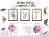 Set stickere tablouri cu animale și flori, Folina, planșă 100x100 cm, racletă de aplicare inclusă