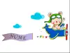 Sticker avion cu banner nume copil, Folina, decorațiune pentru copii, sticker autoadeziv, racletă de aplicare inclusă.