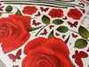 Stickere flori, Folina, trandafiri roşii, decor cu flori şi fluturi