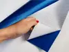 Autocolant albastru cu efect metalic Brushed, folie autoadezivă bubblefree, rolă de 75x100 cm