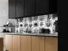 Autocolant perete bucătărie Coffee Break gri, Folina, rezistent la apă şi căldură, rolă de 67x200 cm