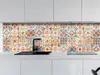 Autocolant perete imitaţie faianţă decorativă colorată, Folina, rezistent la apă şi căldură, rolă de 67x200 cm