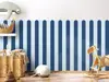Autocolant de perete în două culori pentru camera copiilor, Folina, model în dungi albastre, rolă de 60x130 cm