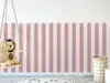 Autocolant de perete în două culori pentru camera copiilor, Folina, model în dungi roz, rolă de 60x130 cm