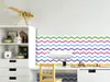 Autocolant de perete multicolor pentru camera copiilor, Folina, model în zig-zag, rolă de 50x130 cm