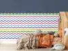 Autocolant de perete multicolor pentru camera copiilor, Folina, model în zig-zag, rolă de 50x130 cm