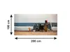 Autocolant blat masă, model plajă vintage, 100 x 200 cm, racletă inclusă