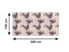 Autocolant blat masă, model ziar cu flori violet, 100 x 200 cm, racletă inclusă