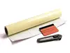 Set autocolant mobilă crem vanilie lucios 1 x 5 m cu racletă cu pâslă și cutter