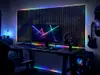 Autocolant mobilă negru cu model fagure holografic, pentru mobilier gaming și decoruri moderne - 75x250 cm