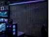 Autocolant mobilă negru cu model fagure holografic, pentru mobilier gaming și decoruri moderne - 75x250 cm