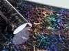 Autocolant marmură neagră cu efect holografic, Magic Marble - 75x250 cm