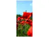 Autocolant uşă Floare de mac, Folina, model multicolor, dimensiune autocolant 92x205 cm