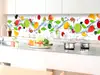 Autocolant perete backsplash, Dimex, alb cu model fructe, multicolor, rezistent la apă şi căldură, rolă de 60x350 cm